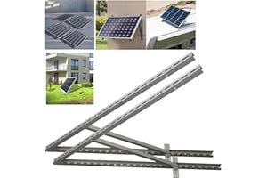 m4solar M03 2 pezzi 116 cm/45,6 pollici, 5 kg in acciaio per 1 pannello solare (100 W-600 W), regolabile da 0 a 90° per centrali elettriche da balcone, pannello solare piatto, da parete, camper