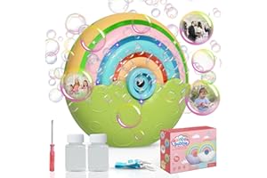 Bombble Automatic Bubble Machine, Portable Rainbow Bubble Machine 1500+ Bubbles/Min with Bubble Solution*2, Bubble Toys for Children for Outdoor/Party/Wedding Best Birthday (Green)
