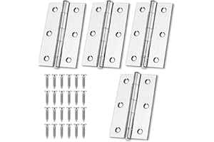 XIONGHONGLONG 4 Stück Edelstahl Tür-Scharnier Scharniere,75mm × 50mm Edelstahlscharniere,Edelstahl-Klavierband,Klappbare Hintere Scharniere,Edelstahl Scharniere Steckverbinder,Türband Scharnier