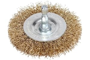 NTools Wire Brush 75P - Spazzola metallica per trapano o avvitatore elettrico | Spazzola rotante circolare in metallo su asta esagonale | Diametro spazzola - Ø 75 mm