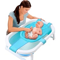 Rete Da Bagno Per Bambini 0-2 Anni - Antiscivolo Con Cuscino Regolabile E 5 Punti Di Appoggio