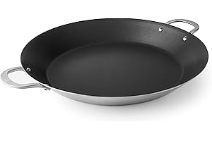 LACOR - 60839 - Padella per Paella TriChef in Acciaio Inox, Tecnologia TriCapa, Antiaderente Quantanium, Manici in Acciaio Inox, Induzione, 7 Porzioni, Facile Pulizia, ø 40 cm e Altezza 6 cm