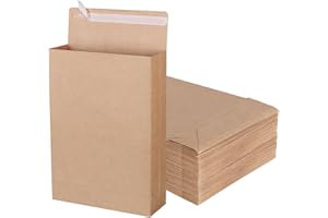 ZMCYN 50 Pack 9.4" x 13.2" Expandable Gusset Envelopes, Large Kraft Document Envelopes Self Seal Manilla Envelope Mailing for Documents, Magazines, Photos