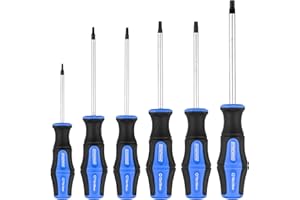 EffektWerk - Set di cacciaviti Torx da 6 pezzi - Cacciaviti a stella T-10, T-15, T-20, T-25, T-30 e T-40 - Cacciaviti dinamometrici con punte magnetiche