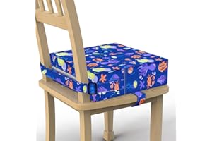 MATIVE Rialzo Sedia Bambini - Cuscino Rialzo Sedia per Bambini,Supporto più Forte Fondo Antiscivolo Doppia Cinghia Sicura Cuscino(Blu)
