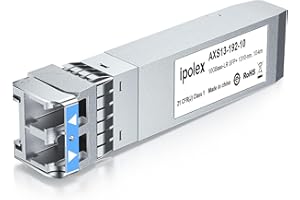 ipolex 10G SFP+ Singlemode LC Transceiver, 10GBase-LR Mini GBIC Module Compatible with Cisco SFP-10G-LR, Ubiquiti UF-SM-10G, Meraki MA-SFP-10GB-LR, Mikrotik, Netgear etc. (SMF, 1310-nm, 10 km)