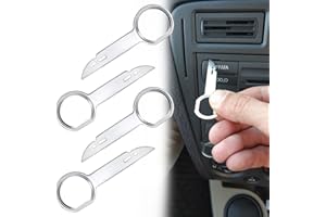 KARELLS Klucz do wyciągania radia samochodowego, narzędzia do demontażu radia samochodowego, 4-częściowy zestaw narzędzi do demontażu radia samochodowego, klucze ze stali nierdzewnej, klucze do ściągania