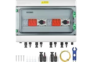 NUZEKY Protezione da sovratensione in PV – 1000 V 32 A scatola di giunzione solare, protezione dai fulmini DC interruttore di separazione impianto pv 2 stringhe (2 in 2 out), DC Combiner box interruttore di