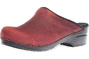 Sanita | Sonja Textured Mule Clog | Original Handmade Flexible Leather Clog for Women | Maximum Stability | Anatomical Shaped Footbed with Soft Foam
