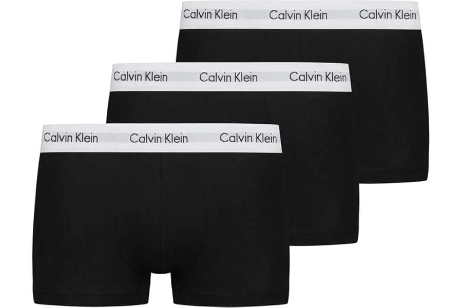Calvin Klein Men's 3 Pack Low Rise Trunks - Cotton Stretch Boxers