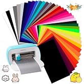 40 Sheets Iron on Vinyl for Cricut Joy, 30.5 cm x 14 cm Smart Iron-on, Easy to Cut Transfer Paper for T-Shirt, Flexible Texti
