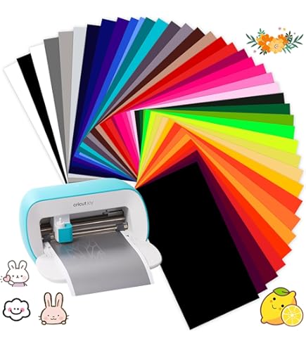 15-Pack 14 X 30.5cm / 5.5" X 12" Smart Iron On Vinyl For Cricut Joy, 15 Colours Heat Transfer Vinyl Sheets, Flex Film Plotter Textile Iron Heat Transfer For T-Shirts, Hoodies, DIY