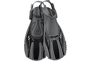 Arlierss Palmes de Plongée, Palmes Snorkeling Réglables Adultes, Palmes Courtes de Natation Femmes & Hommes pour la Natation et Snorkeling