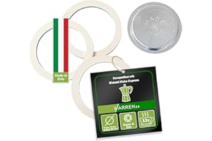 Harren24 Filter und 3x Dichtung für Espressokocher, kompatibel mit Bialetti Espressokanne für 12 Tassen, Ø außen 89 mm, 8,9 cm, Ø innen 82 mm, 8,2 cm, Ersatzdichtung, Dichtungsring
