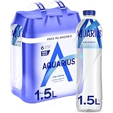 Aquarius Lemon Zero Sugar, Hydrating Drink with Minerals, 6x1.5 L | Lemon Sugar Free Hydrating Soda with Vitamins, Minerals &amp;
