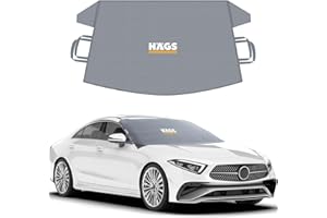 Haegs Buz ve Kar Önleyici Araç Ön Cam Örtüsü Brandası | Ağır Hizmet Tipi 600D Oxford Kumaş | Arabalar, SUV`lar, Kamyonetler İçin Oto Ön Cam Koruyucu Güneşlik | Don Örtüsü (175x106cm) STD - Gri