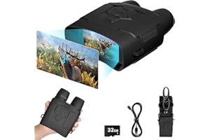 Binocolo Visione Notturna, Cozion Visore Notturno Digitale Infrarossi con LCD TFT 3" di Portatafino a 300m, Binocolo Notturno con Registrazione di 4K HD Foto e Video per la Caccia (con Scheda 32G)