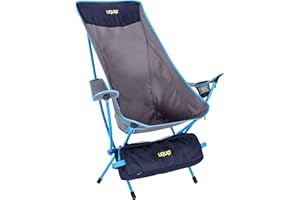 Uquip Infinity Lounger - Sedia da campeggio ultraleggera con schienale alto, fino a 130 kg