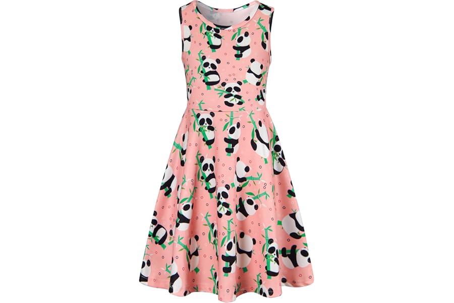 Belovecol Girls Dress Sleeveless 3D Pattern Swing Sundress A-line Round Neck Dresses Casual Party Mermaid Galaxy Dress 4-15 Years