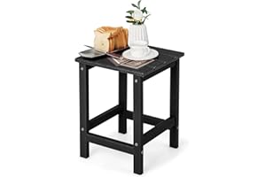‎COSTWAY COSTWAY Beistelltisch, Kleiner Gartentisch aus UV-beständigem Kunststoff, Balkontisch wetterfest, für Terrasse, Balkon, Garten, 35,5 x 35,5 x 46,5 cm, Schwarz