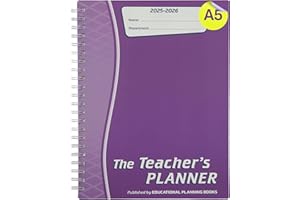 Educational Planning Books - The Teachers Planner 2025-26| (A5, 6 Periods) | Page-a-Day & Undated, with Dedicated Pages for Year Planning, Exams, Marking, Contacts, Expenses and more - Purple (TP9-P)