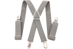 CHENGZI Kinder-Hosenträger mit 4 Clips, Edelstahl, verstellbar, elastisch, strapazierfähig, mit starken Metall-Clips für Jungen und Mädchen