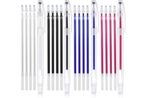 SYHSYC 4 PCS Rotuladores de Tela Borrables, Marcadores de Costura Boligrafos, 4 Colores Bolígrafos Borrables con 20 Recargas, Accesorios de Costura para Marcar Textiles (Rojo Azul Blanco Negro)