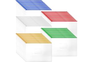 Jucoan 60 Pack klare Reißverschluss-Ordner, Kunststoff-Reißverschlusstasche, Poly Zip Files Umschläge für Schule Bürobedarf, A4 Größe, Letter Größe, 5 Farben