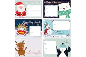 PYBINGCW 90 Christmas Label Stickers 70 x 50 mm Christmas Envelope Labels - Merry Adhesive & Decoration Stickers