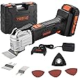 TEENO Cordless Oscillating Multi-Tool,Multifunction Oscillating Multi Tool with 20V 2Ah Lithium-Ion,5000-18000 RPM,6 Variable Speed,3.2° Oscillation Angle,for Sawing, Cutting, Sanding