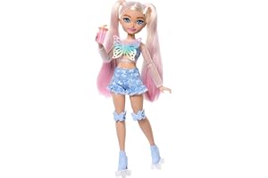 Barbie Dream Besties Roller Skating Malibu | Fashion Doll with Removable Fashions & 9 Makeup Themed Accessories, Ages 3+