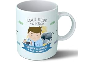 Planetacase - Taza Conductor de Autobús - Regalo Original - Cerámica 330 mL - Taza Desayuno Apta para Microondas y Lavavajillas - Resistente a Lavados