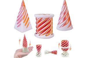 JoyJoyful 3PCS Impossible Cone, Spiral Cone Fidget Toy für Kinder Erwachsene, Pyramid Spirale Spielzeug Passthrough Sculpture, Skulptur Stress Relief Spielzeug für Geschenk (weiß)