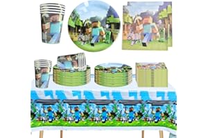 DECPTYTA Stoviglie per Feste di Compleanno,Decorazioni Compleanno Piatti e Bicchieri per Feste di Tovaglia Tovaglioli ecc,Adatto per 20 persone (W1)