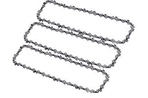 Poweka Cadenas de motosierra 10" (25 cm) 3/8LP, 40 eslabones de transmisión Se adapta a Husqvarna, Mac Allister, McCulloch, Ryobi, Sterwins, Bosch, paquete de 3