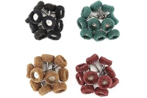 HARUPINK 40PCS Abrasive Wheel Buffing Polishing Wheel Set 25mm 1/8" Shank Nylon Grinding Dremel Accessories 120/180/320/400Grit for Dremel Rotary Tools (40PCS)
