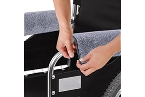 ‎SAICOOS Rollstuhl-Armlehnenbezug Armlehnen Polster - Verstellbar Verbreiterter Nylon-Klettverschluss,Bequeme Armlehnenunterstützung Druckentlastung pad, für Rollstühle und Bürostühle Memory Schaum Pads,2 Pack