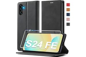 Ailicici Handyhülle für Samsung Galaxy S24 FE Hülle Leder [Mit Schutzfolie] für Samsung S24 FE Hülle Klappbar Leder Flip Wallet Stoßfeste Case Schutzhülle Klapphülle für Samsung Galaxy S24 FE 5G Hülle