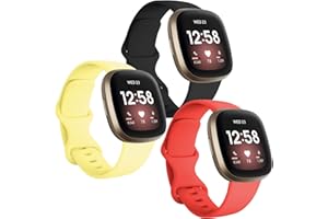 FunBand Correa Compatible con Fitbit Versa 3 / Fitbit Versa 4 / Fitbit Sense/Fitbit Sense 2, Silicone Sport Classic Correas Blandas de Recambio Compatibles con Fitbit Versa 3 / Versa 4