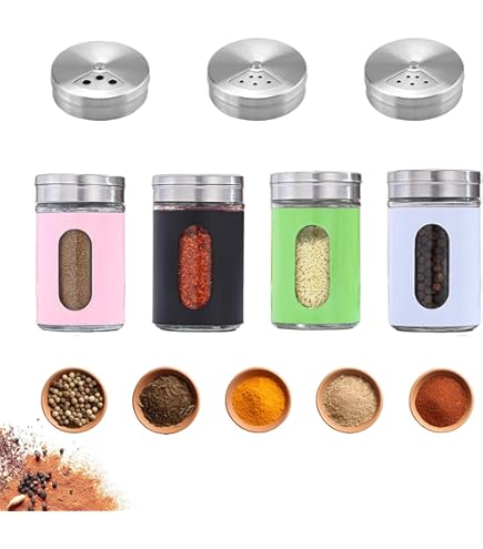Récipient D'assaisonnement - Pot De Condiments D'assaisonnement En Acier Inoxydable, Organisateur De Stockage De Pot De Récipient De Poivre De Sel D'épice Avec Couvercle, Or/or Rose(Or Rose