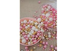 Edible Sprinkles in baby pink, nude and gold CAKE N BAKE (35g)
