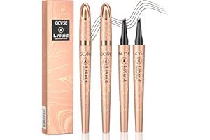 GCVSE 2Pcs Eyebrow Pencil, Microblading Eyebrow Pencil with 4 Micro-Fork Tips, Long-Lasting Brow, Waterproof, Smudgeproof Brow Pen - Easy Creation of Natural Looking Defined Eyebrows (Dark Brown)
