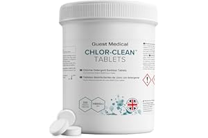 CHLOR-CLEAN Chlorine Detergent Sanitiser Tablets, 3.25g Tablets, 1.7g NaDCC per Tablet, Single Tub of 200 Tablets