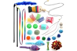 QUOZUO Katzen Spielzeug zubehör, 26 Stück Katzenspielzeug Interaktives Spielzeug für Katzen Kitty