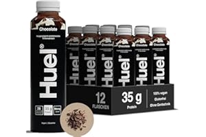 ‎HUEL Huel Black Edition Drink Chocolate, proteinreiche Trinkmahlzeit für unterwegs - 12 x 500 ml - 35 g Protein, Reich an Vitamin D, gesunden Fettsäuren & Kalzium, Plant-based, Geschmack Schokolade