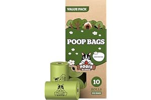 POGI'S PET SUPPLIES Pogi bolsas para excrementos de perro – sin perfume, grandes y herméticas – 10 rollos (150 bolsas)