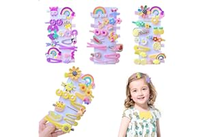 Kotkiddy 56 sztuk słodkich spinek do włosów, modne akcesoria do włosów dla dziewcząt, kwiaty, owoce, kolorowe, tęczowe, słodycze, desery, słodkie spinki do włosów z motywem zwierzęcym