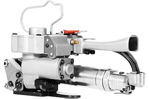 VEVOR BuoQua Macchina di reggiatura Elettrica per Imballaggio Automatico 13-19 mm Strumento di reggiatura Portatile in Poliestere 3500 N Pressa a Sfera 0,5-0,8 MPa Applicazione del Braccialetto PET, Nastro