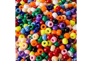 Naler 1200 Perline Acrilico di 6x9mm Perline Colorate per Fai da Te Mini Perle di Braccialetti, Collane, Bigiotteria