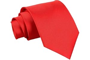 BrightPocket Mens Tie Solid Satin Colors Neckties For Wear at Business Wedding Funeral Work Party Single Pack